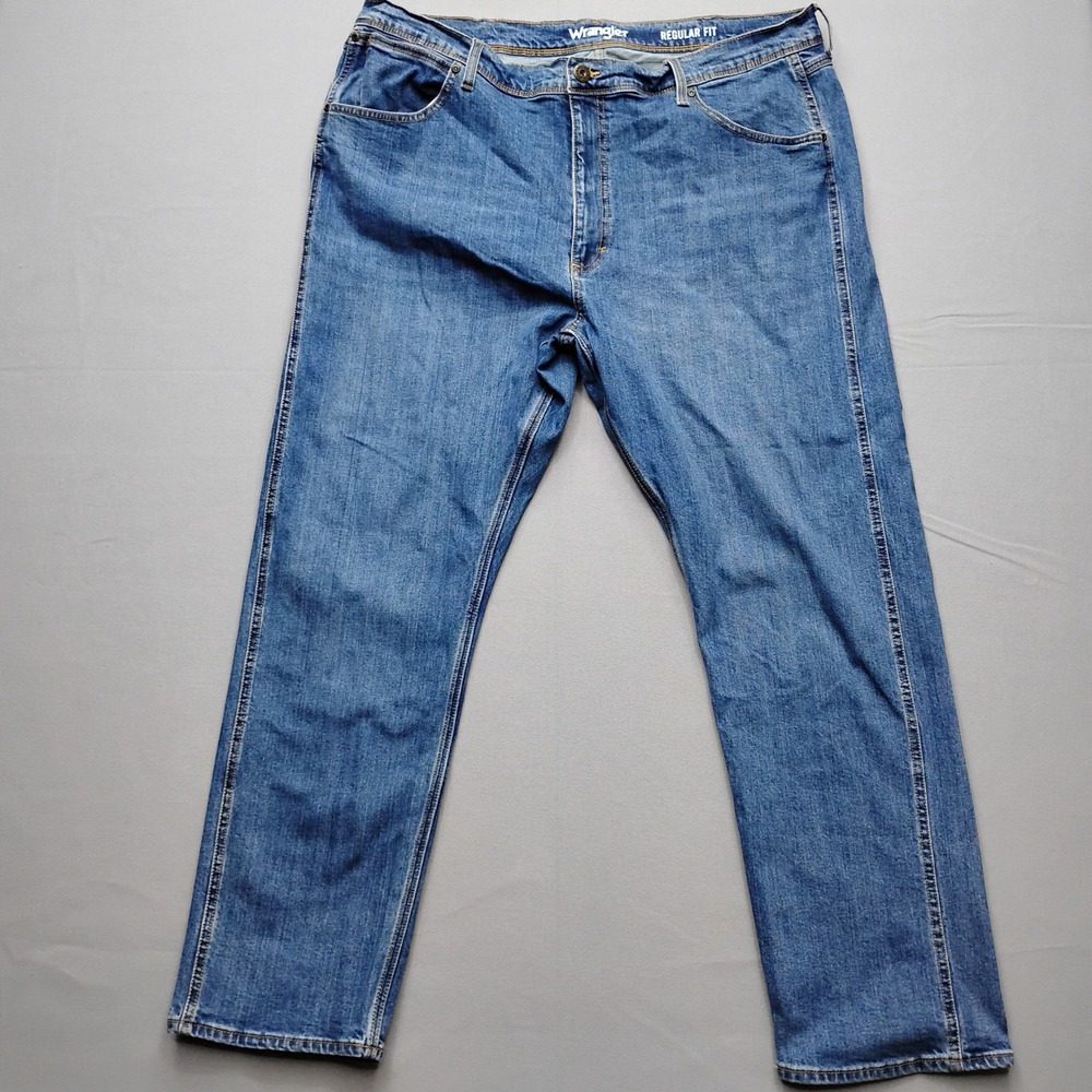 Wrangler Regular Fit Mens Blue Jeans Straight Leg Denim 40x30 1796601